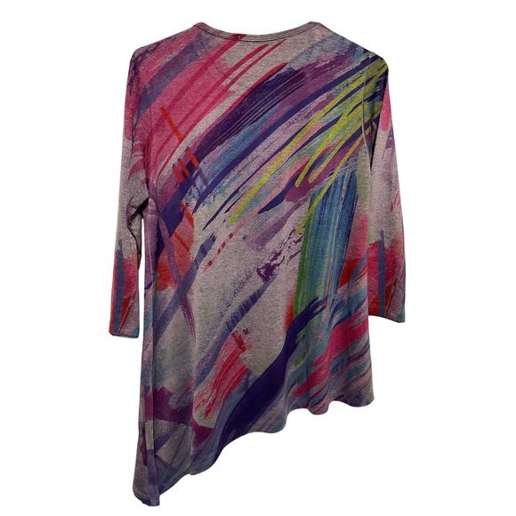 Jess & Jane Asymmetrical Top Small Multi Color - Picture 6 of 6